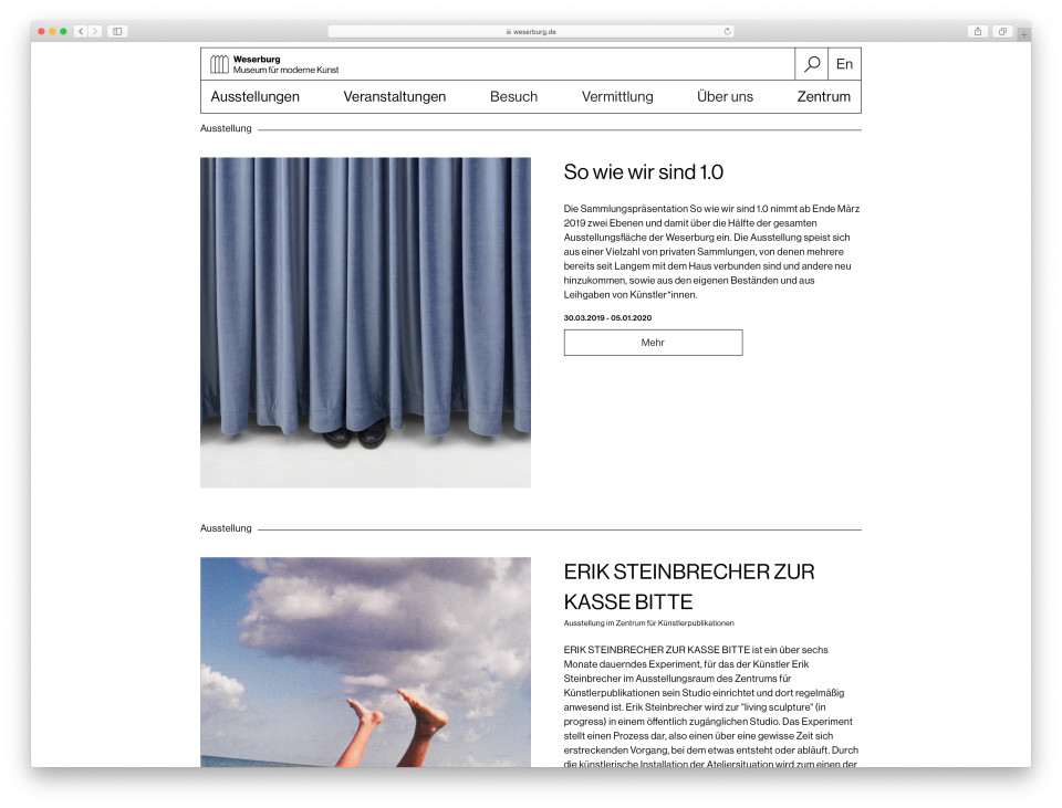 Weserburg Website