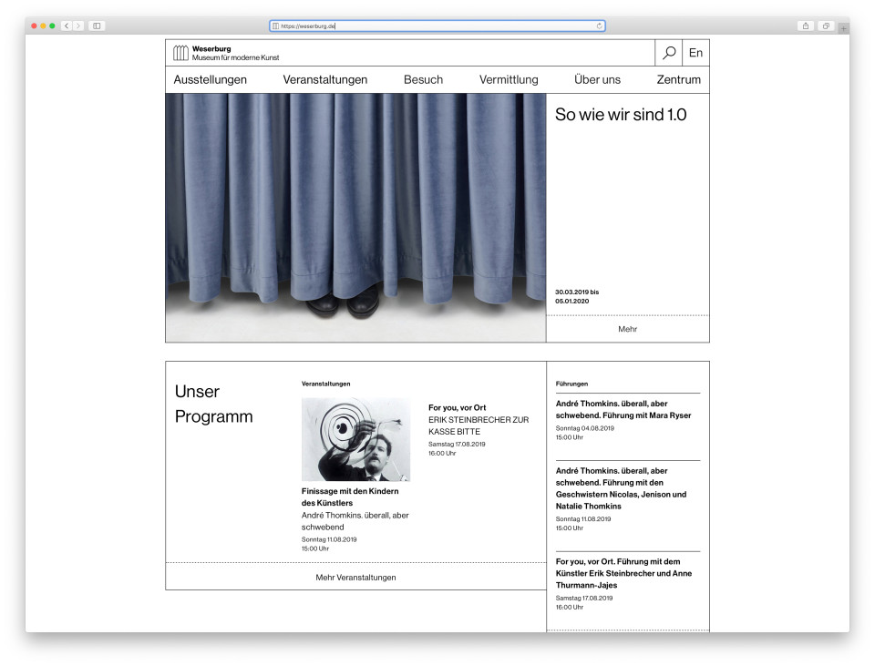 Weserburg Website